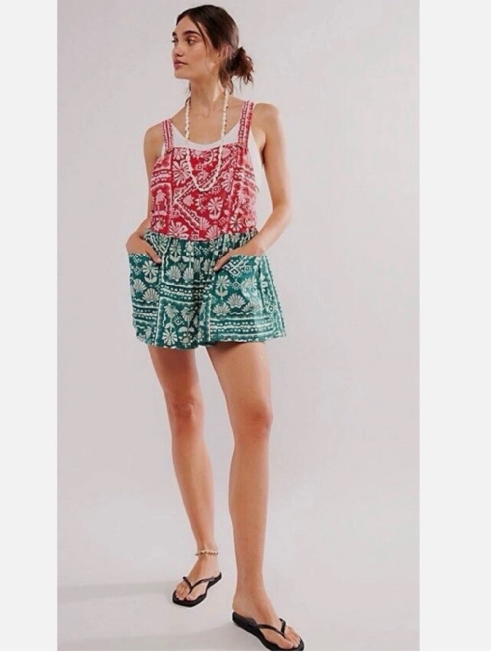FREE PEOPLE Palm Bay Shortalls Size M